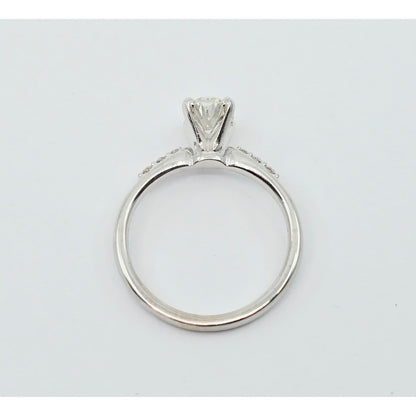 0.75ct Natural Oval Cut Solitaire Diamond Engagement 14K White Gold Ring