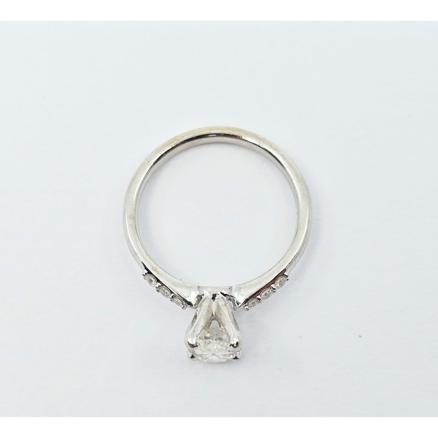 0.75ct Natural Oval Cut Solitaire Diamond Engagement 14K White Gold Ring