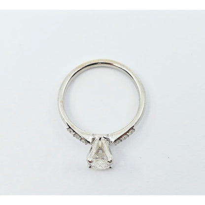 0.75ct Natural Oval Cut Solitaire Diamond Engagement 14K White Gold Ring