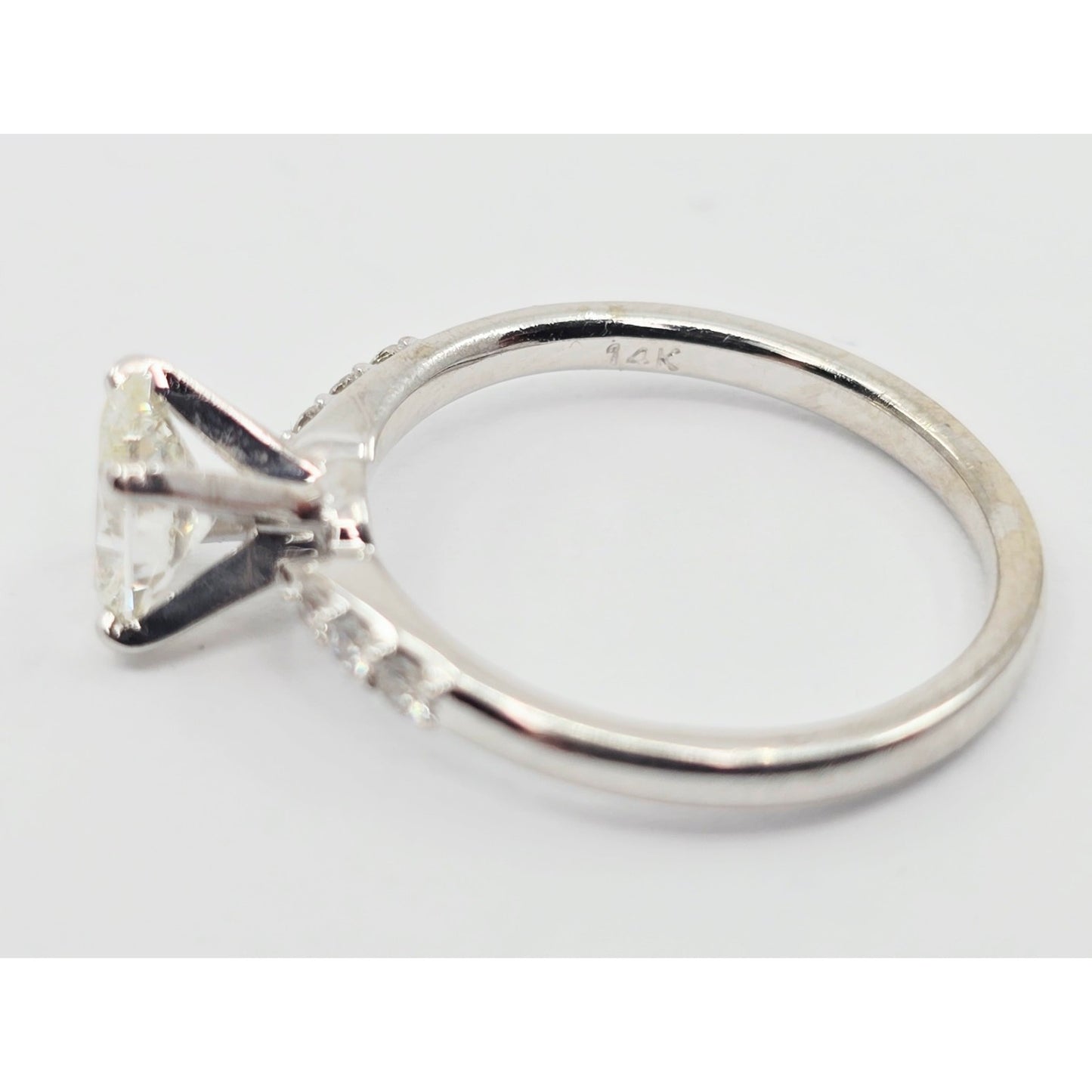 0.75ct Natural Oval Cut Solitaire Diamond Engagement 14K White Gold Ring