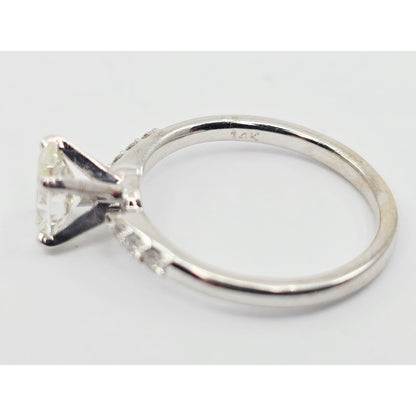 0.75ct Natural Oval Cut Solitaire Diamond Engagement 14K White Gold Ring