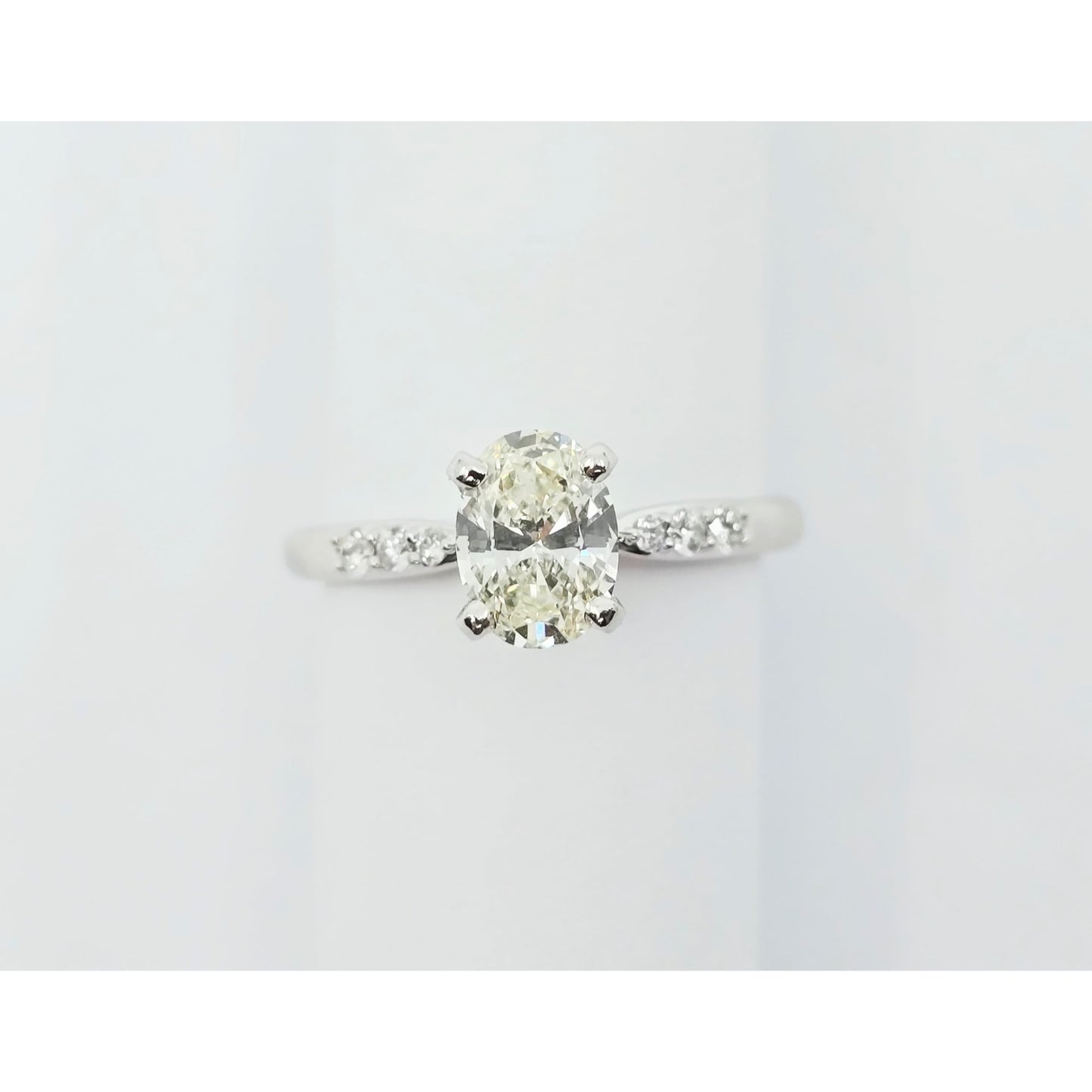 0.75ct Natural Oval Cut Solitaire Diamond Engagement 14K White Gold Ring