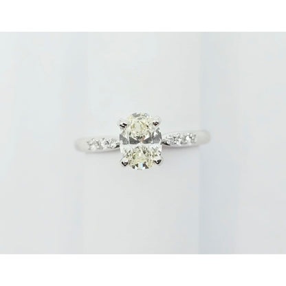 0.75ct Natural Oval Cut Solitaire Diamond Engagement 14K White Gold Ring