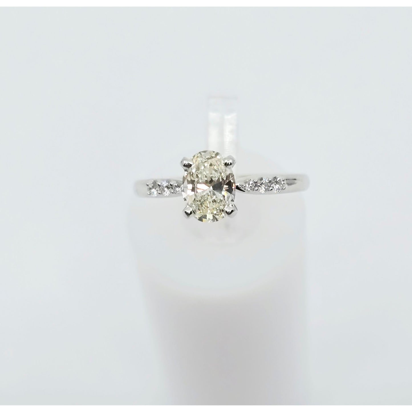 0.75ct Natural Oval Cut Solitaire Diamond Engagement 14K White Gold Ring