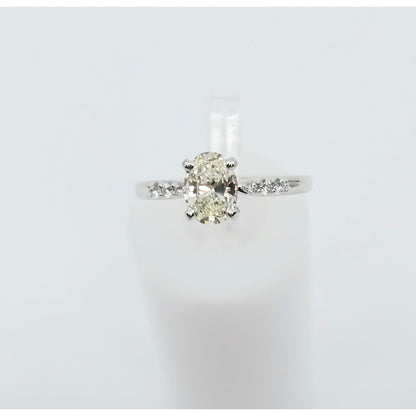 0.75ct Natural Oval Cut Solitaire Diamond Engagement 14K White Gold Ring