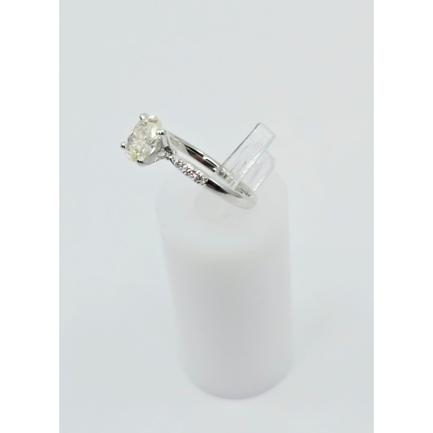 0.75ct Natural Oval Cut Solitaire Diamond Engagement 14K White Gold Ring