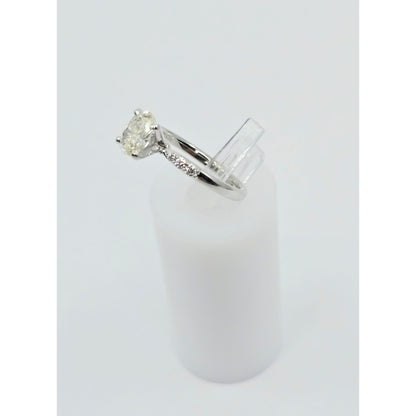 0.75ct Natural Oval Cut Solitaire Diamond Engagement 14K White Gold Ring