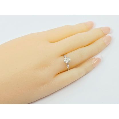 0.75ct Natural Oval Cut Solitaire Diamond Engagement 14K White Gold Ring