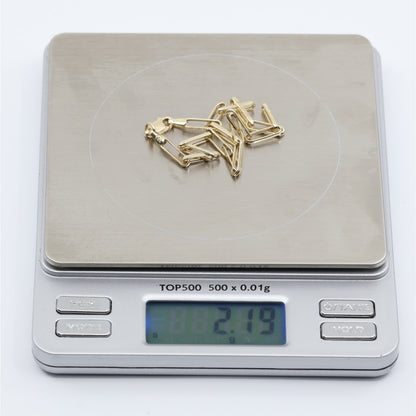 14K Yellow Gold Greek Key Paperclip Link Bracelet