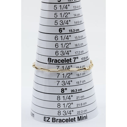14K Yellow Gold Greek Key Paperclip Link Bracelet