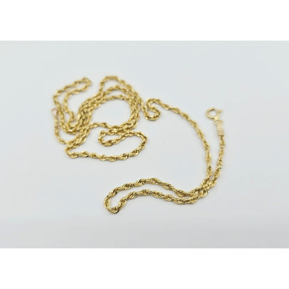 14K Yellow Gold Rope Chain Necklace