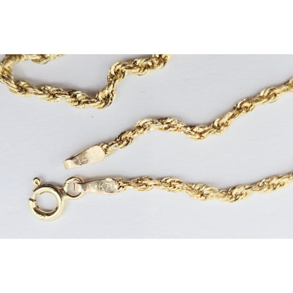 14K Yellow Gold Rope Chain Necklace