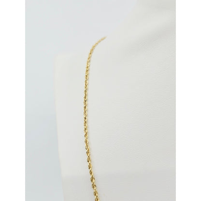 14K Yellow Gold Rope Chain Necklace