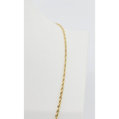 14K Yellow Gold Rope Chain Necklace