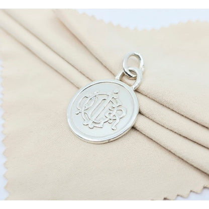 Vintage Solid 925 Sterling Silver Designer Christian Dior Round Charm Pendant