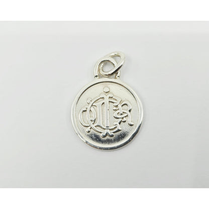 Vintage Solid 925 Sterling Silver Designer Christian Dior Round Charm Pendant