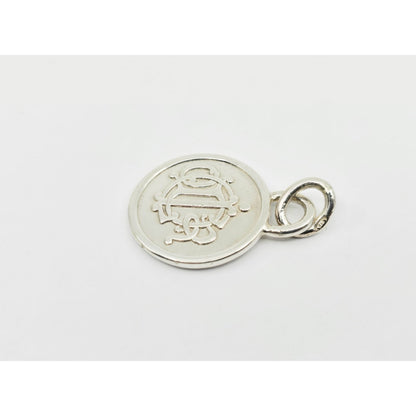 Vintage Solid 925 Sterling Silver Designer Christian Dior Round Charm Pendant