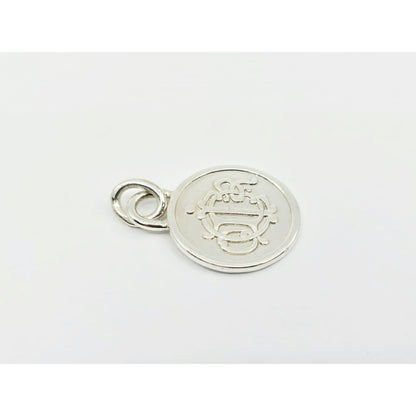 Vintage Solid 925 Sterling Silver Designer Christian Dior Round Charm Pendant
