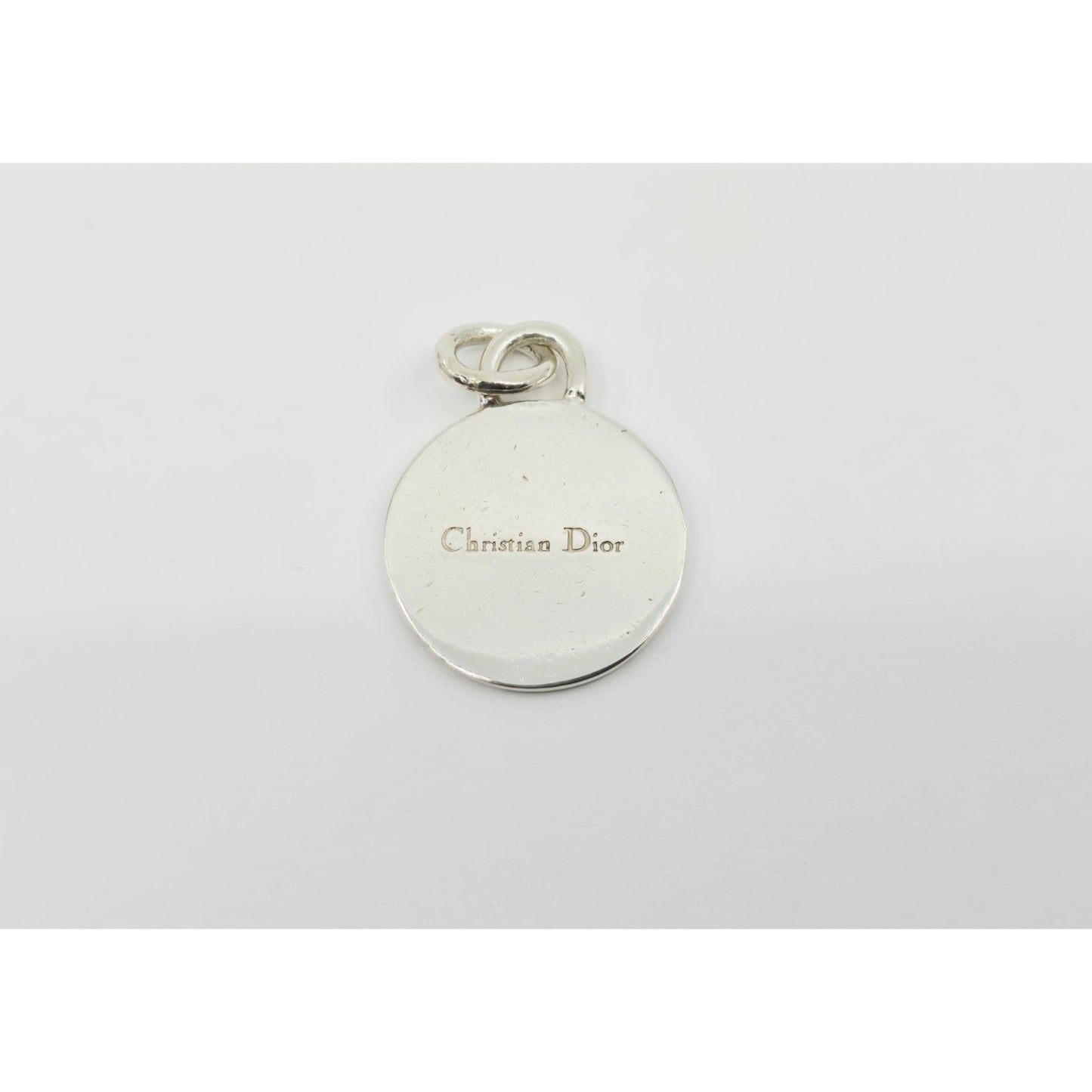 Vintage Solid 925 Sterling Silver Designer Christian Dior Round Charm Pendant