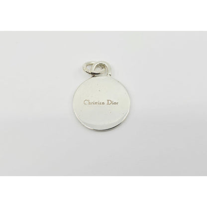 Vintage Solid 925 Sterling Silver Designer Christian Dior Round Charm Pendant