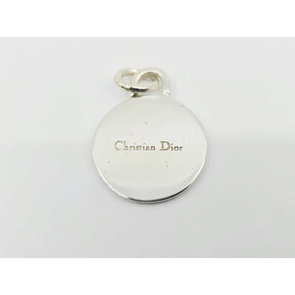 Vintage Solid 925 Sterling Silver Designer Christian Dior Round Charm Pendant