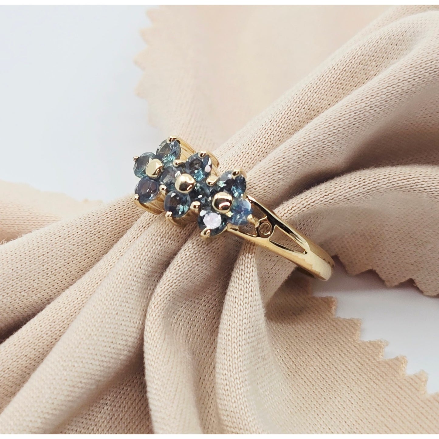 14K Yellow Gold Green Spinel Ring