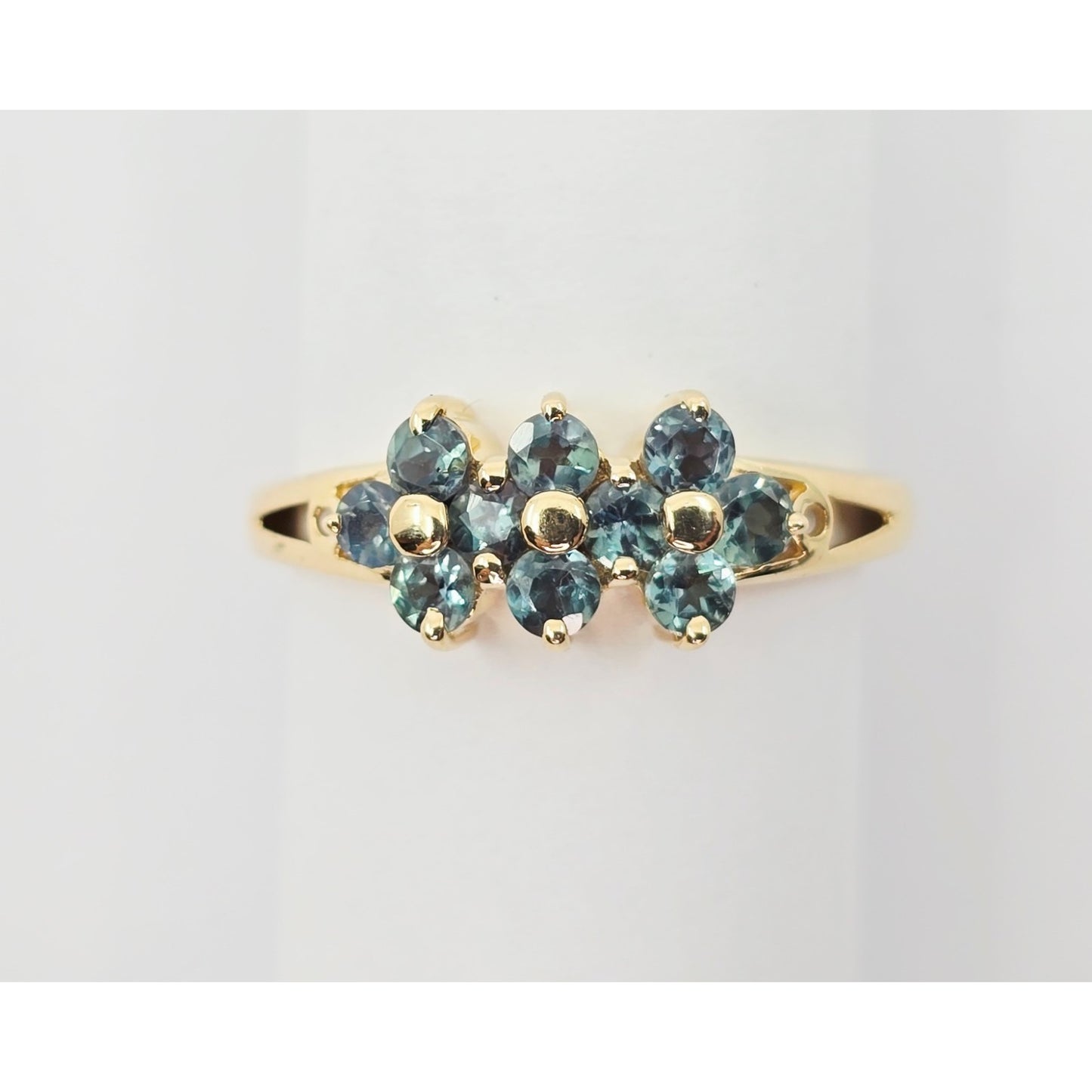 14K Yellow Gold Green Spinel Ring