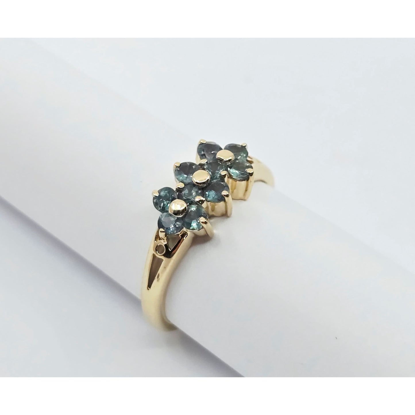 14K Yellow Gold Green Spinel Ring