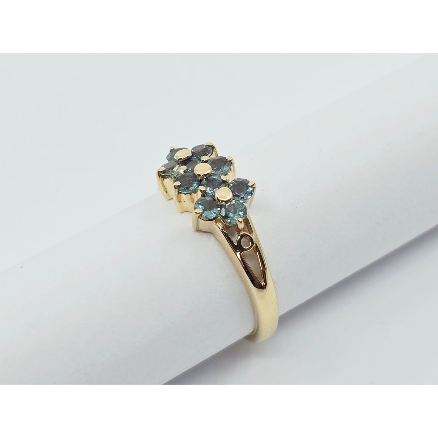 14K Yellow Gold Green Spinel Ring