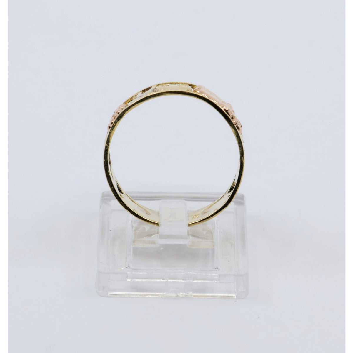14K Two Tone Gold Lucky Charm Wide Band Ring Elephant Owl Horseshoe Ring