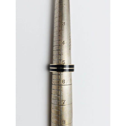 14K Yellow Gold Double Row Onyx Wedding Band Ring