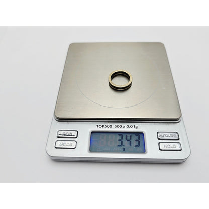 14K Yellow Gold Double Row Onyx Wedding Band Ring