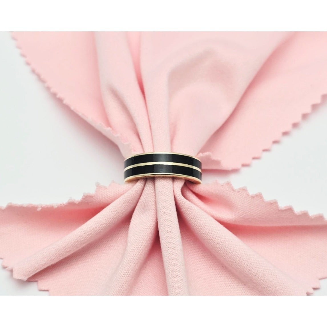 14K Yellow Gold Double Row Onyx Wedding Band Ring