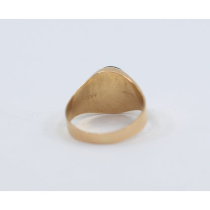 18K Yellow Gold  Oval Onyx Statement Ring