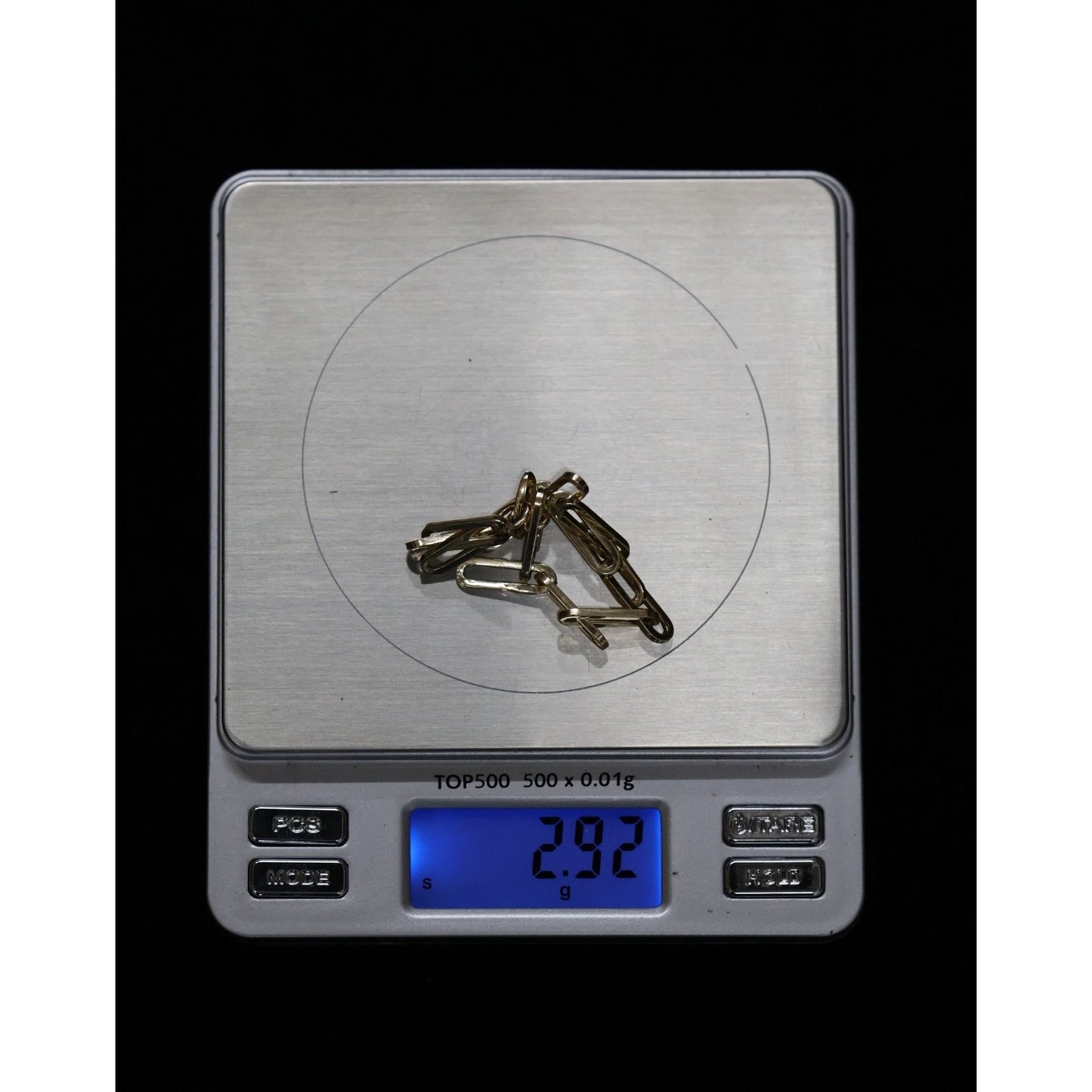 14K Yellow Gold Hollow Paper Clip Link Bracelet