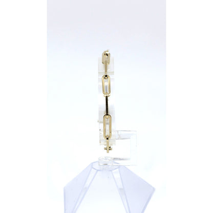 14K Yellow Gold Hollow Paper Clip Link Bracelet