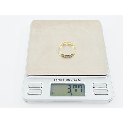 18K Yellow Gold Polished Diamond Wedding Band Ring