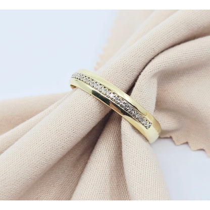 18K Yellow Gold Polished Diamond Wedding Band Ring