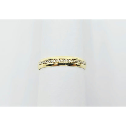 18K Yellow Gold Polished Diamond Wedding Band Ring