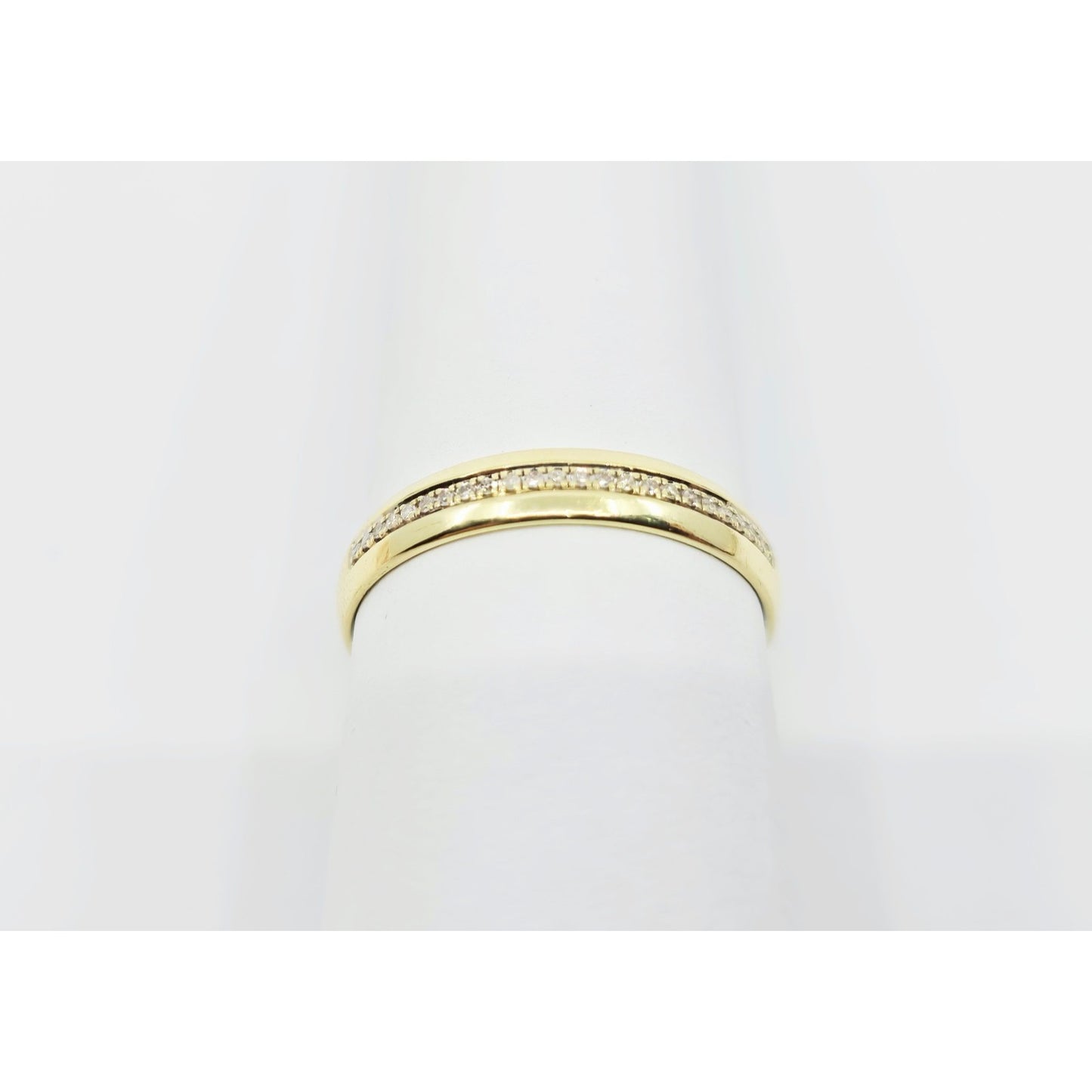 18K Yellow Gold Polished Diamond Wedding Band Ring