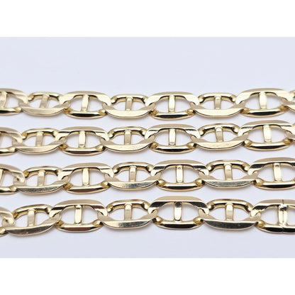 14K Yellow Gold Mariner Link Chain Necklace Italy