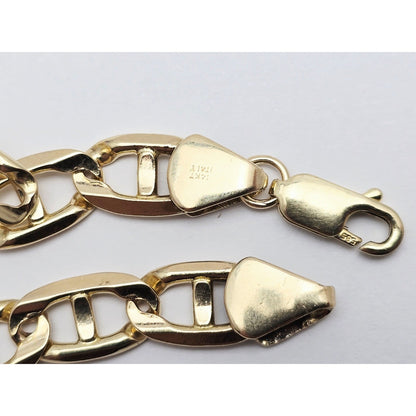 14K Yellow Gold Mariner Link Chain Necklace Italy
