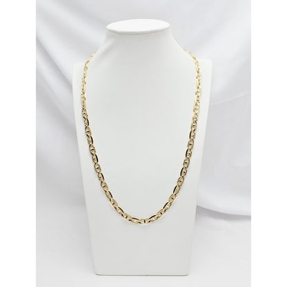 14K Yellow Gold Mariner Link Chain Necklace Italy