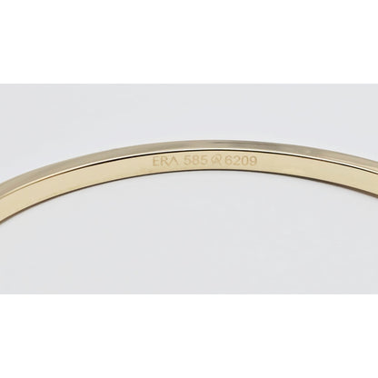 14K Yellow Gold Pearl & CZ Bangle Bracelet