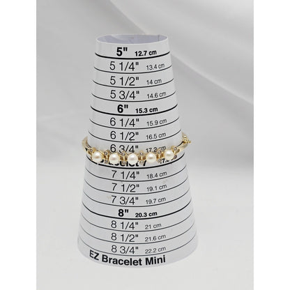 14K Yellow Gold Pearl & CZ Bangle Bracelet