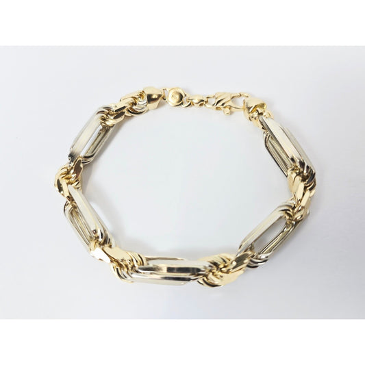 Large 14K Two Tone Gold Milano Rope Bracelet