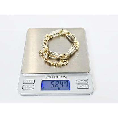 Large 14K Two Tone Gold Milano Rope Bracelet