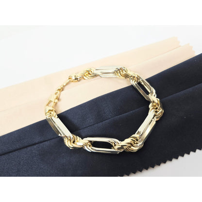 Large 14K Two Tone Gold Milano Rope Bracelet