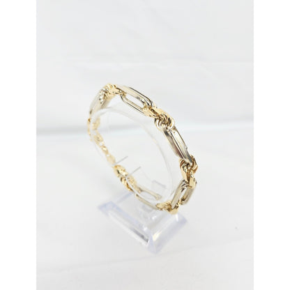 Large 14K Two Tone Gold Milano Rope Bracelet