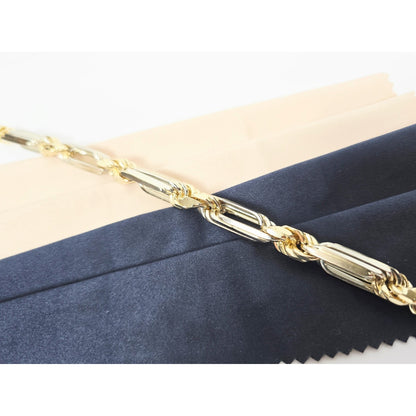 Large 14K Two Tone Gold Milano Rope Bracelet